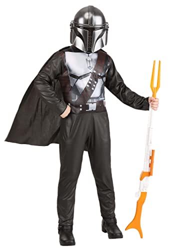Youth Costume Printed Jumpsuit The Mandalorian, Plastic Mask