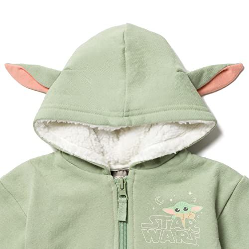 The Child Infant Fleece Zip Up Hoodie The Mandalorian, Green, 18 Months