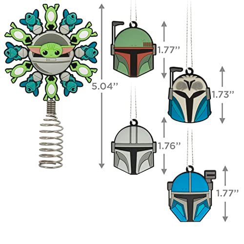 Mini Mandalorian Christmas Tree Topper & Ornaments Set - 5 Pieces