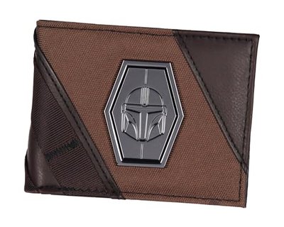 Wallet with Metal Helmet Badge Applique - Men's Adult Bifold Wallet, The Mandalorian