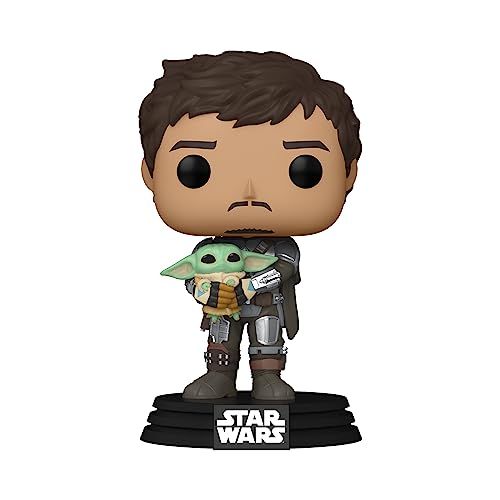 POP Mandalorian Figure - Din Djarrin Holding Grogu, Multicolor