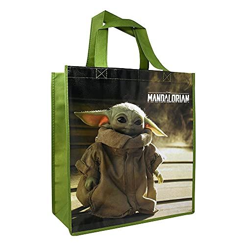 Baby Yoda Tote Bags - 3 Pc Set, Mandalorian Reusable, Large, with Stickers