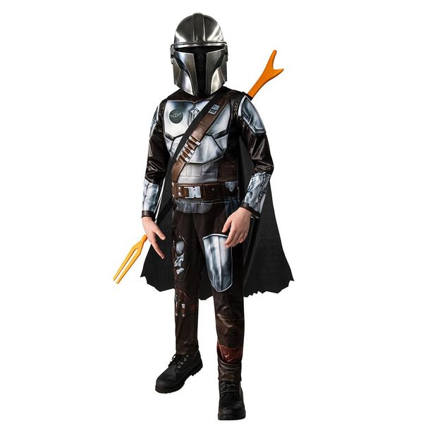 Kids Mandalorian Costume, Helmet & Cloak, Cosplay Dress up, Medium (6-8 Years)