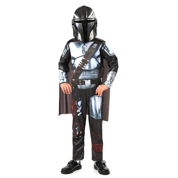 Kids Mandalorian Costume, Helmet & Cloak, Cosplay Dress up, Medium (6-8 Years)