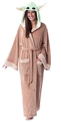 Grogu Costume Adult Robe, Hooded Bathrobe, 2XL/3XL