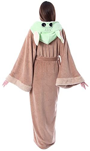 Grogu Costume Adult Robe, Hooded Bathrobe, 2XL/3XL