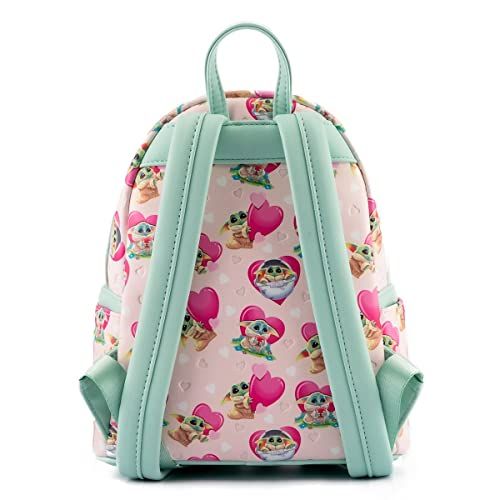 Grogu Valentines Backpack Mandalorian, Light Pink Multi