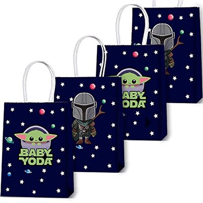 Baby Joda Party Gift Bags - 16 Pcs Mandalorian Theme Party Supplies