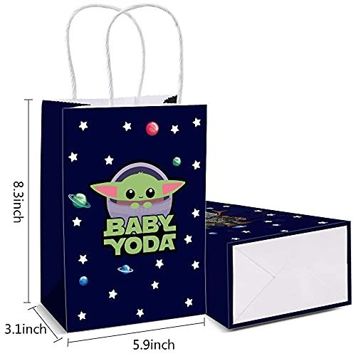 Baby Joda Party Gift Bags - 16 Pcs Mandalorian Theme Party Supplies