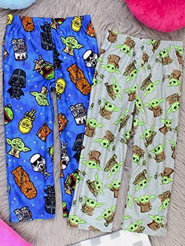 The Mandalorian Baby Yoda Lounge Pajama Pants Big Kid's Size 10-12 Gray