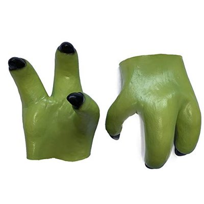 Baby Yode Cosplay Latex Mask & Mandalorian PVC Helmet for Men's Halloween Costume - Claws (Yoda glove)