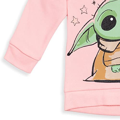 Toddler Girls' Pullover Fleece Hoodie and Leggings Outfit Set - Pink/Green, Size 4T, The Mandalorian The Child