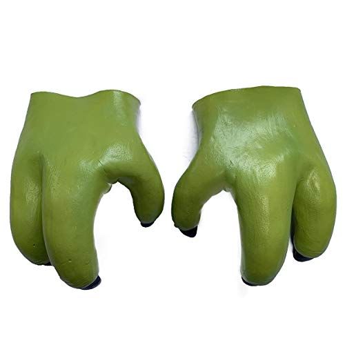 Baby Yode Cosplay Latex Mask & Mandalorian PVC Helmet for Men's Halloween Costume - Claws (Yoda glove)