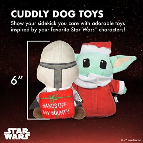 Holiday Mandalorian & GROGU Plush Set - 2pc, Squeaky Pet Toy, for Fans
