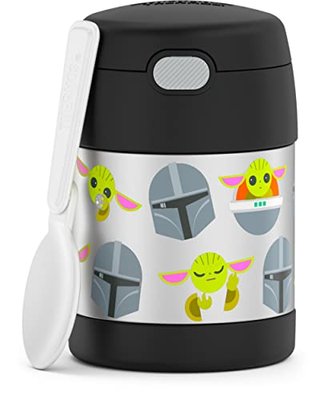 Mandalorian Themed Kids Vacuum Insulated Food Jar with Spoon 10 Ounce Stainless Steel