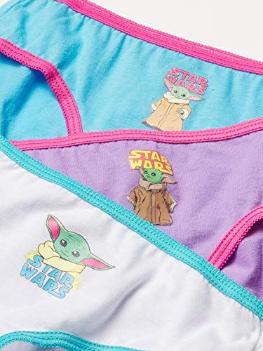 Girls' Cotton Underwear Baby Yoda Mandalorian, 7-Pack and 10-Pack, Sizes 4, 6, 8