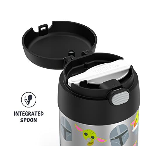 Mandalorian Themed Kids Vacuum Insulated Food Jar with Spoon 10 Ounce Stainless Steel