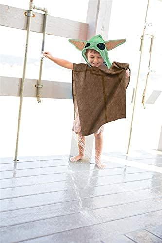 The Mandalorian The Child Baby Yoda Kids Bath/Pool/Beach Hooded Poncho - Super Soft & Absorbent Cotton Towel