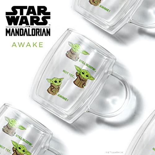 Grogu Coffee Mug Set Awake, Double Wall 13.5oz, Large Mandalorian Espresso/Cappuccino Cup