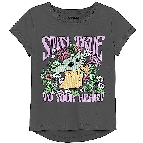 Girls' Grogu Child 4-16 T-Shirt - Black, 14-16 US, The Mandalorian