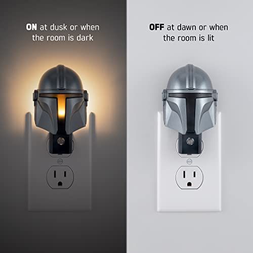 Helmet LED Night Light The Mandalorian, Plugin, Light-Sensing