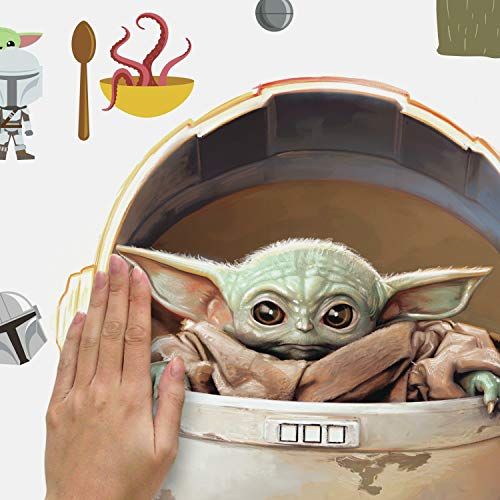 RMK4655SCS The Mandalorian Baby Yoda Grogu Painted Peel and Stick Wall Decals