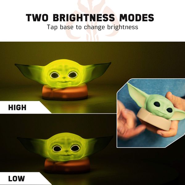 LED Squishy Night Light Baby Yoda, Silicone, Battery/USB, The Mandalorian Grogu, Collector's Edition