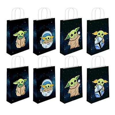 Gift Bags for Yoda Goodie Bags - 16 Pcs, Mandalorian Theme Party Supplies