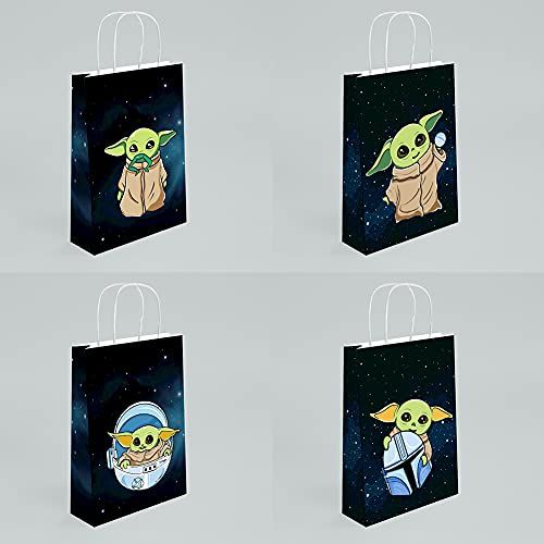 Gift Bags for Yoda Goodie Bags - 16 Pcs, Mandalorian Theme Party Supplies