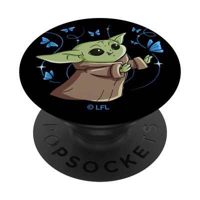The Mandalorian The Child with Blue Butterflies PopSockets Standard PopGrip