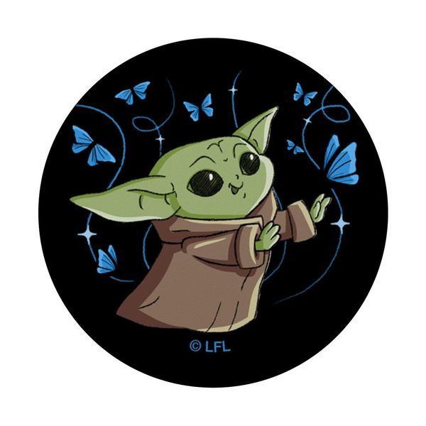 The Mandalorian The Child with Blue Butterflies PopSockets Standard PopGrip