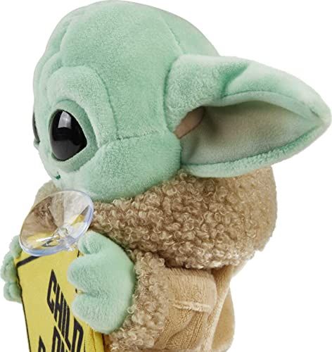 Grogu Plush Child on Board Sign + Toy, 8 inches, The Mandalorian, Soft, Collectible
