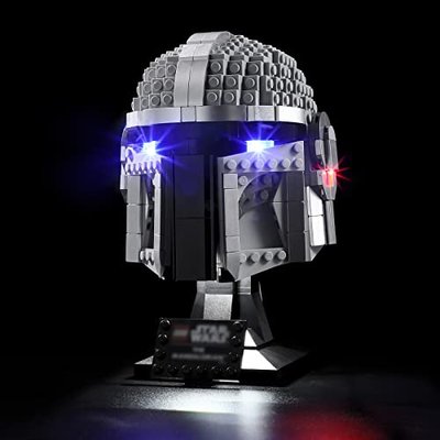 Led Lighting Kit Compatible with The Mandalorian Helmet Building Blocks, 75328 Model Not Included