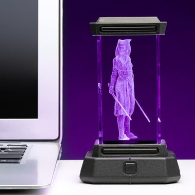 Holographic Light Ahsoka Tano, 3D Laser-Etched Crystal, The Mandalorian 12cm Tall