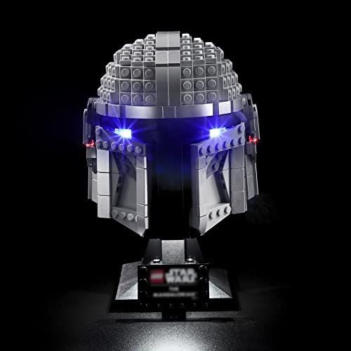 Led Lighting Kit Compatible with The Mandalorian Helmet Building Blocks, 75328 Model Not Included