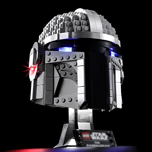 Led Lighting Kit Compatible with The Mandalorian Helmet Building Blocks, 75328 Model Not Included