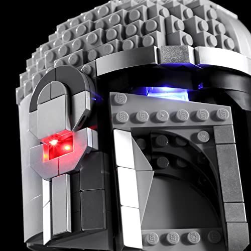 Led Lighting Kit Compatible with The Mandalorian Helmet Building Blocks, 75328 Model Not Included