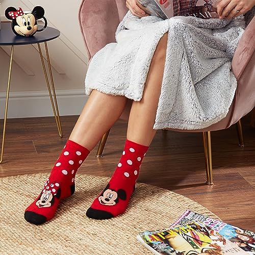 Stitch Socks Women - The Mandalorian Mickey Minnie Mouse Princess Eeyore Calf Length Socks (Red/Black)