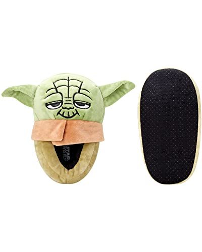 Mandalorian Boys' Slippers - 3D Baby Yoda Plush Fuzzy Slippers - Darth Vader Slippers for Boys (Shoe Size 11-5), Size 13, Yoda