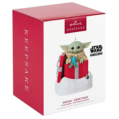 Mandalorian Grogu Greetings Christmas Ornament with Sound and Motion