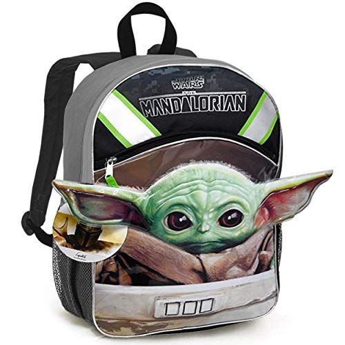 School Supplies Set - Large 16" Baby Yoda Shaped Ears Backpack with Stickers and Bookmark