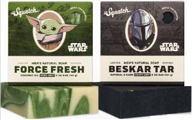 Limited Edition All Natural Bar Soap for Men with Heavy Grit - Mandalorian Bundle Beskar Tar and Force Fresh, Dr. Squatch