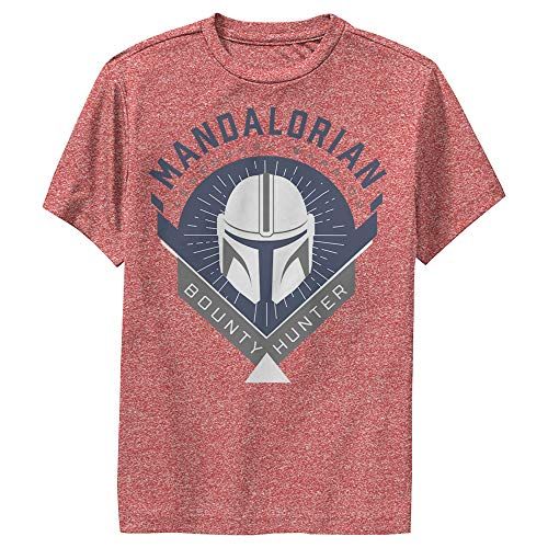 Boy's Warrior Emblem Performance Tee - The Mandalorian Red Heather Small