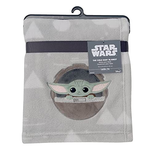 Mandalorian The Child/Baby Yoda Gray Fleece Baby Blanket