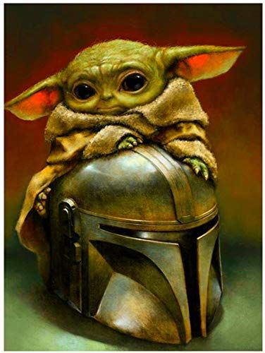 5D Diamond Painting Kits - Mandalorian Baby Yoda, 12x16in Arts Craft Gift Home Wall Decor