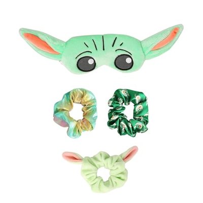 Grogu Gift Set with Eye Mask and 3 Scrunchies Hair Accessories, Officially Licensed
