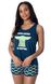 Women's The Mandalorian Baby Yoda Rather Be Napping Racerback Tank and Shorts Loungewear Pajama Set (Large) - Blue