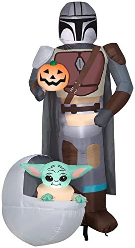 Airblown Inflatable The Mandalorian and Grogu in Pod - 6.5 ft Tall, Grey