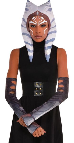 Ahsoka Halloween Costume Accessories, The Mandalorian, One Size, Headpiece, Gauntlets