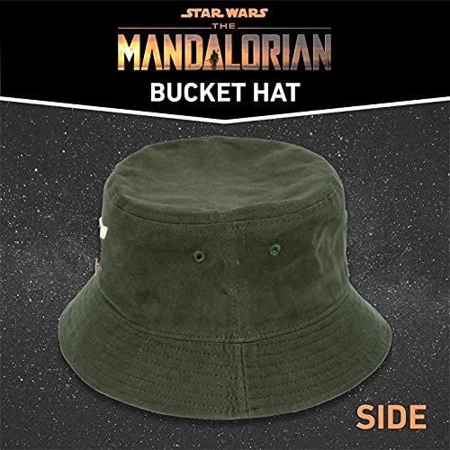 Grogu Bucket Hat, The Mandalorian Packable Travel Hat, Wide Brim Summer Hat, Green, One Size